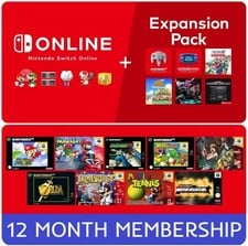 Nintendo Switch Online Expansion Pack • 12 Month Membership (For Switch 1 + 2)